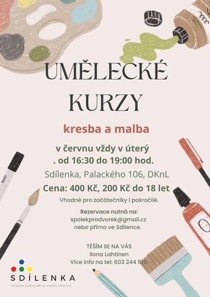 Umělecké workshopy a kurzy ve Sdílence ve Dvoře Králové - léto 2023, Královédvorsko