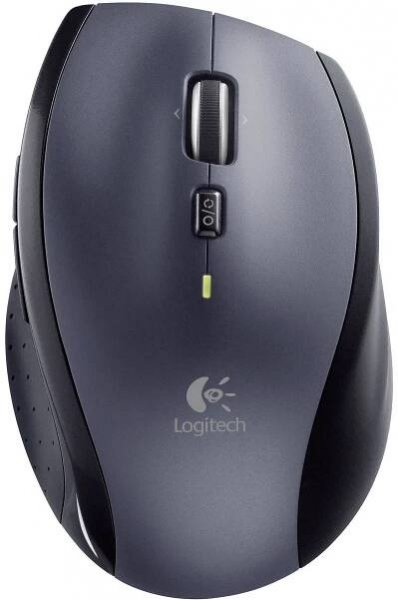 Logitech M705 Marathon laserová ergonomická myš, bezdrátový, 7 tlačítko, 1000 dpi, černá, stříbrná