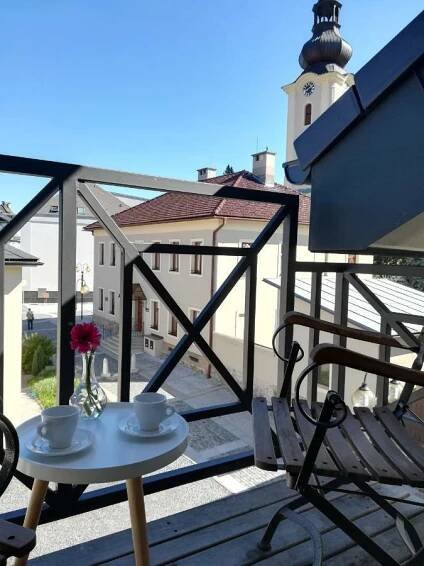 Balkón nebo terasa v ubytování Apartmány U Holubů