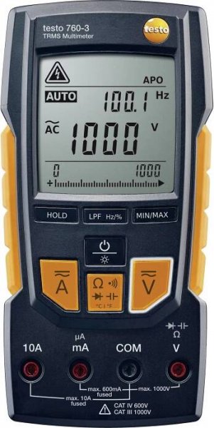Digitální multimetr digitální testo 760-3 CAT III 1000 V, CAT IV 600 V Displej (counts): 6000