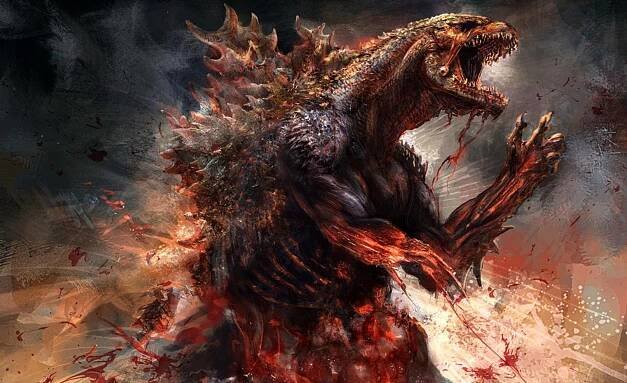 Godzilla rises from the depths Wallpaper