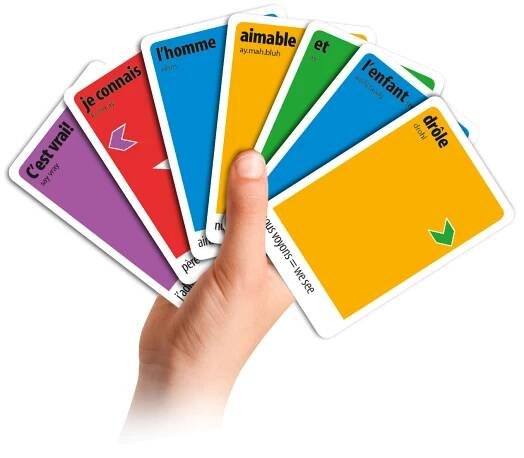 Make sentences with KLOO Learn French card and board games for kids
