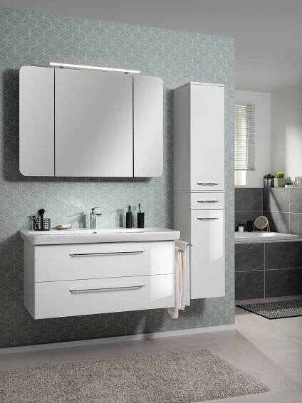 Fackelmann Koupelnová závěsná vysoká skříňka MILANO bílá 302 x 1652 x 320 mm