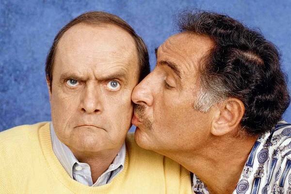 : George & Leo. (alt.: George and Leo). A CBS television comedy. Premiere episode broadcast September 15, 1997. Left to right, Bob Newhart (as George Stoody) and Judd Hirsch (as Leo Wagonman).