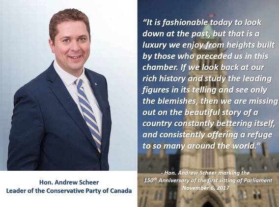 Hon. Andrew Scheer – 150th Anniversary of Confederation – Pat Kelly, MP for Calgary Crowfoot