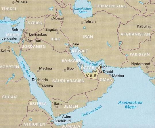 detail UAE & Dubaj 1:470t mapa RKH