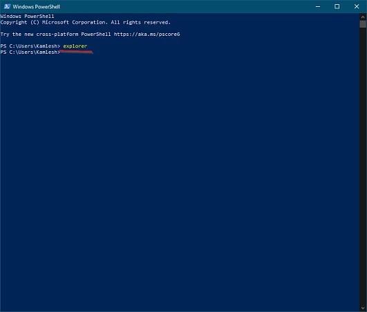 Launching File Explorer in PowerShell