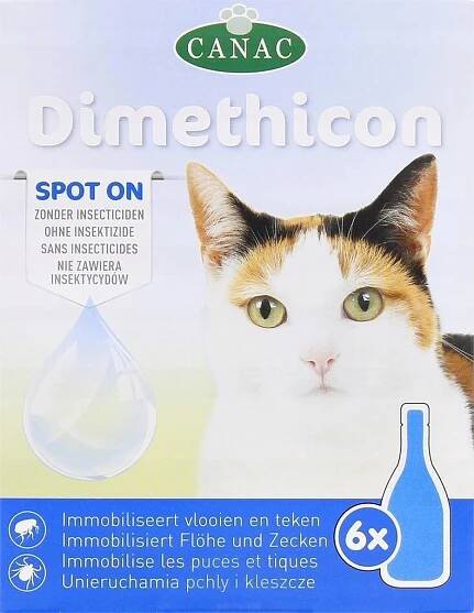 KAPKY NA BLECHY A KLÍŠŤATA PRO KOČKY CANAC DIMETHICON 6X1ML