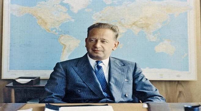 Portrait of Mr. Dag Hammarskjöld, Secretary-General of the United Nations.